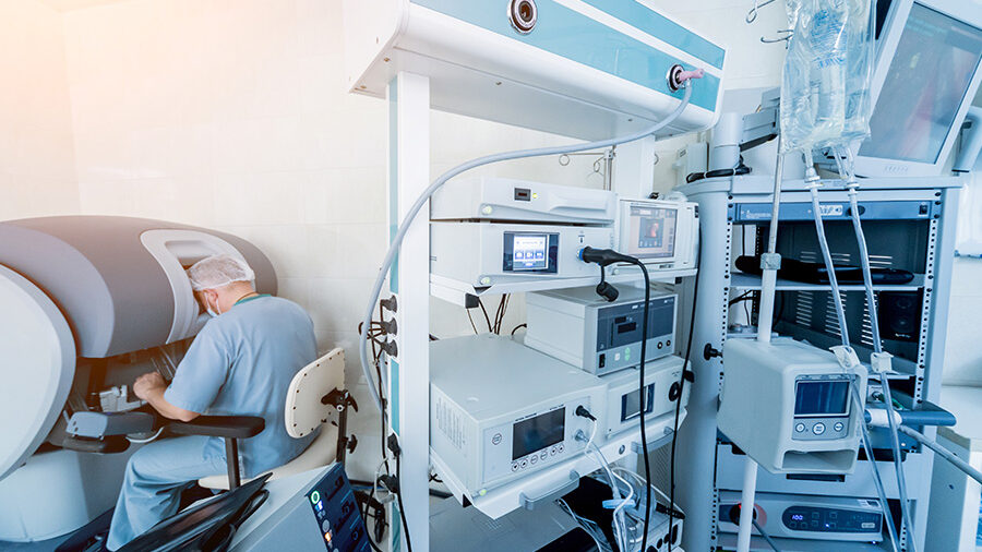 operator using robotic medical equipment